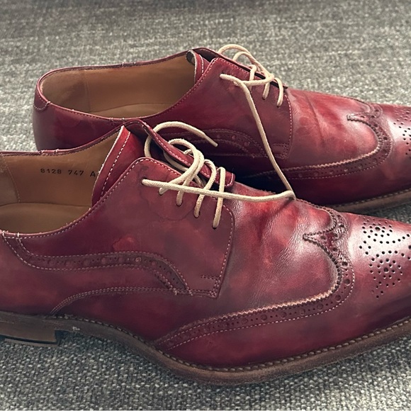 SANTOS BY CARLOS SANTOS Men’s Size 9 Brown Leather Oxford Wingtip Shoes - Picture 2 of 11